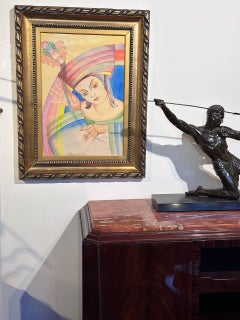 Original Art Deco Portrait by Wladyslaw Roguski Poland 1937