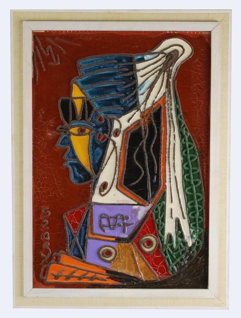 Wldyslaw Szary Figurative Painting - 1960’s Cubist Portrait of Woman Stunning Original Painting