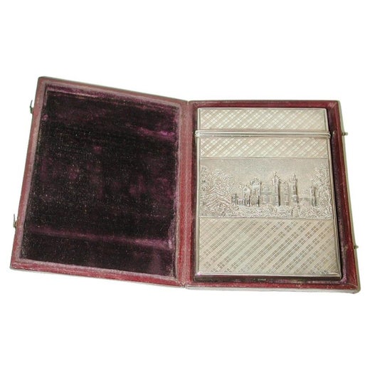 Wm 1V Castle Top Silver Card Case, Abbotsford & Newstead Abbey,Nat Mills,1836