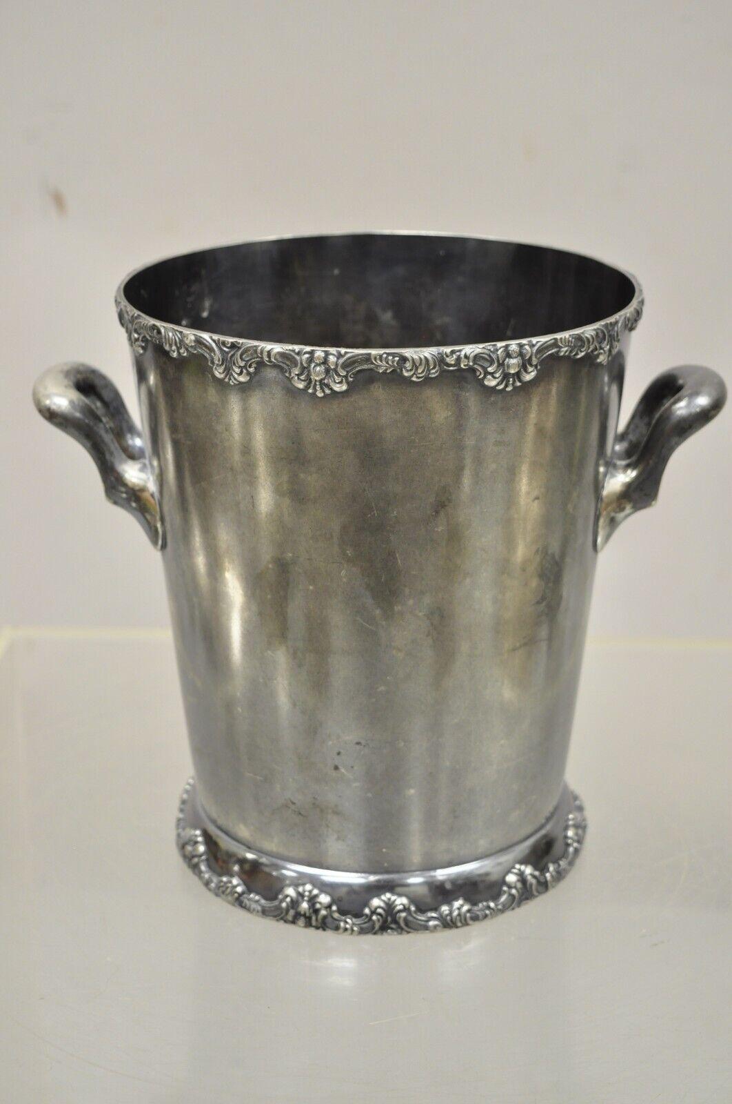 WM A. Rogers Twin Handle Regency Style Silver Plate Wine Chiller Ice Bucket 3