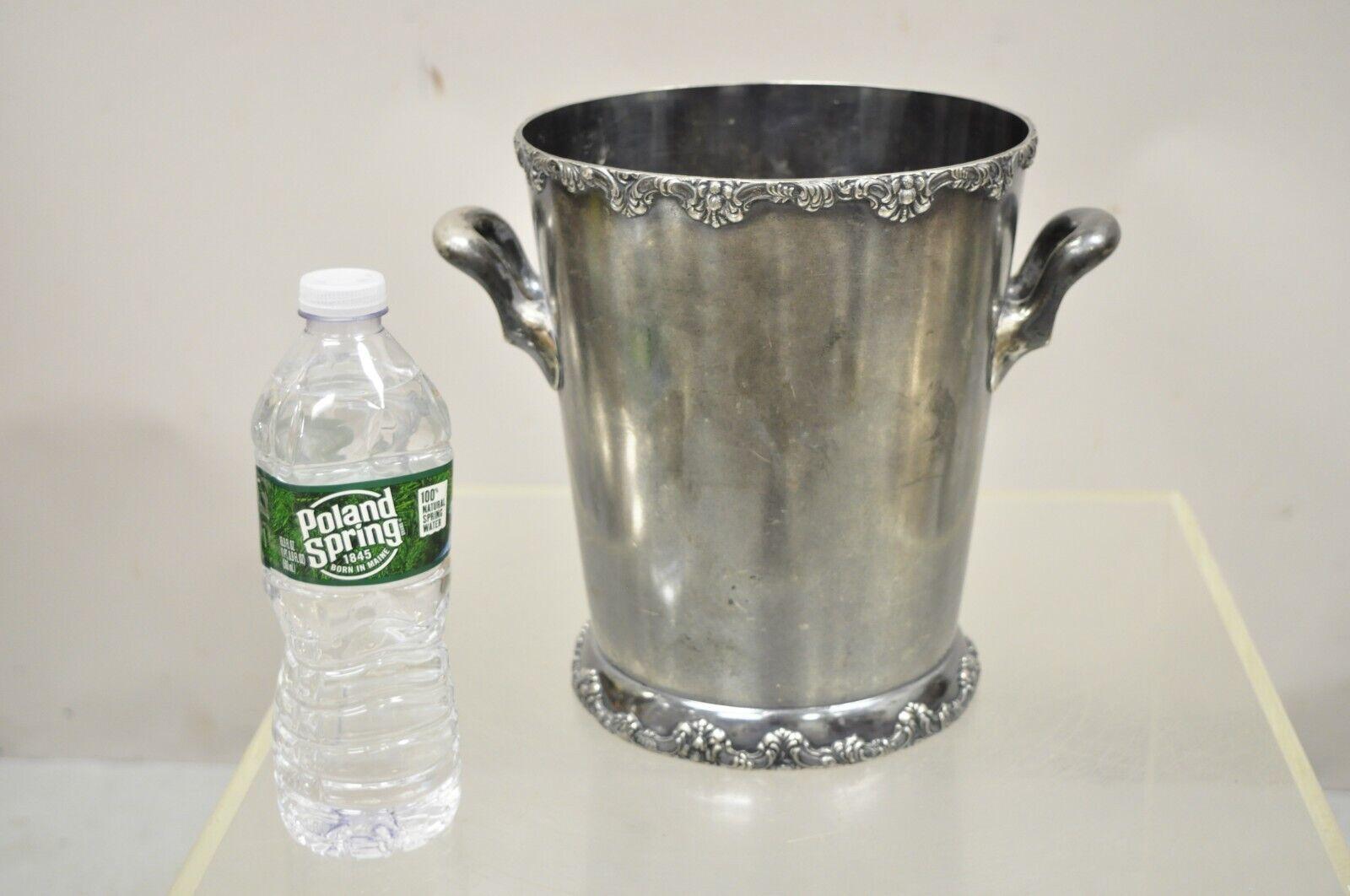 WM A. Rogers Twin Handle Regency Style Silver Plate Wine Chiller Ice Bucket 5