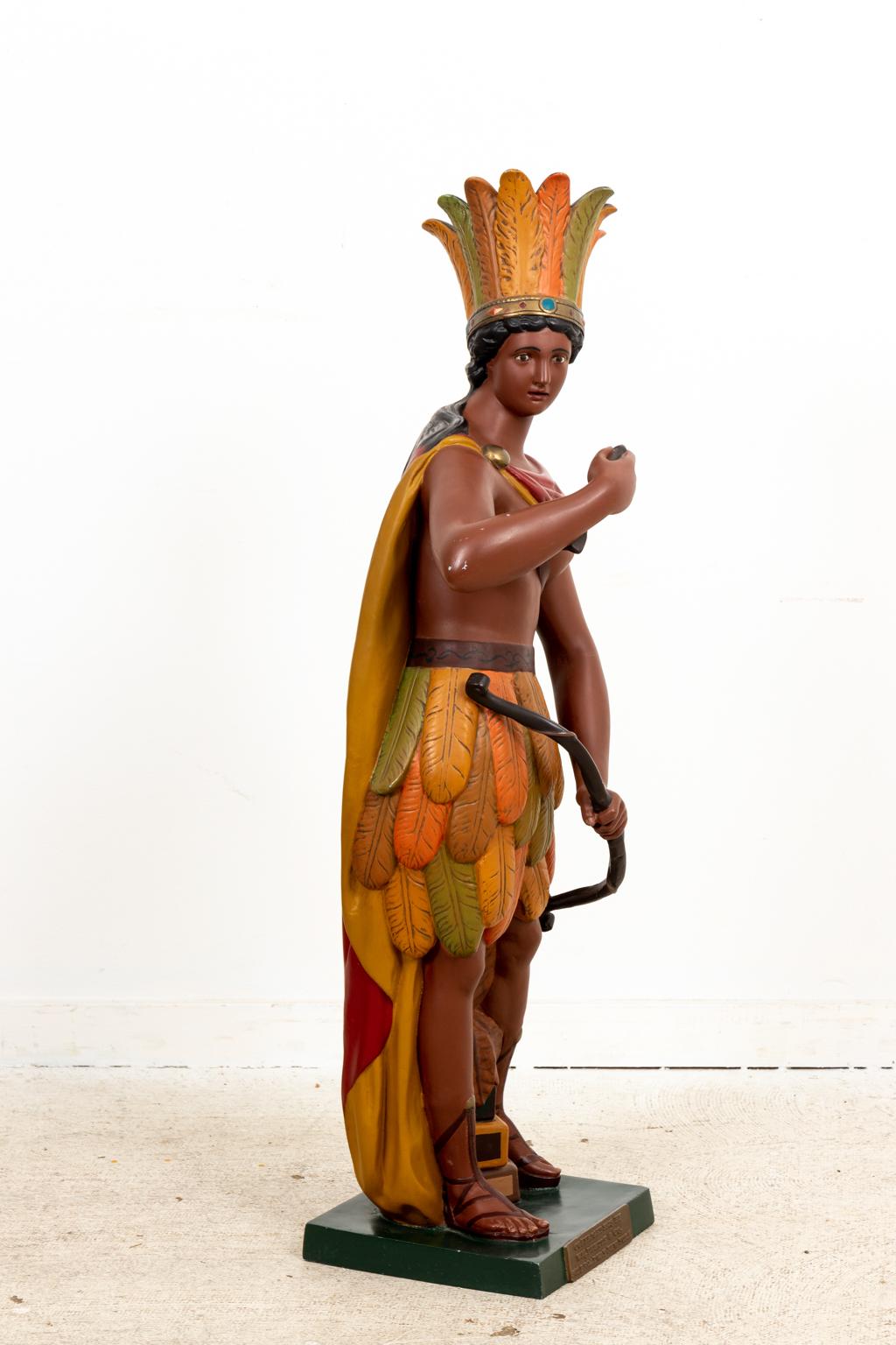 Painted WM Demuth and Company Cigar Store Native American For Sale