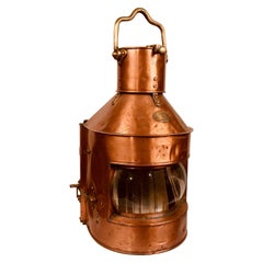 Antique Wm Harvie Copper Signal Ship Lantern