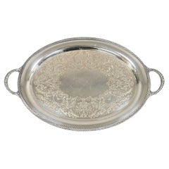 Retro WM Rogers 4082 Silver Plated Victorian Oval Serving Platter Tray