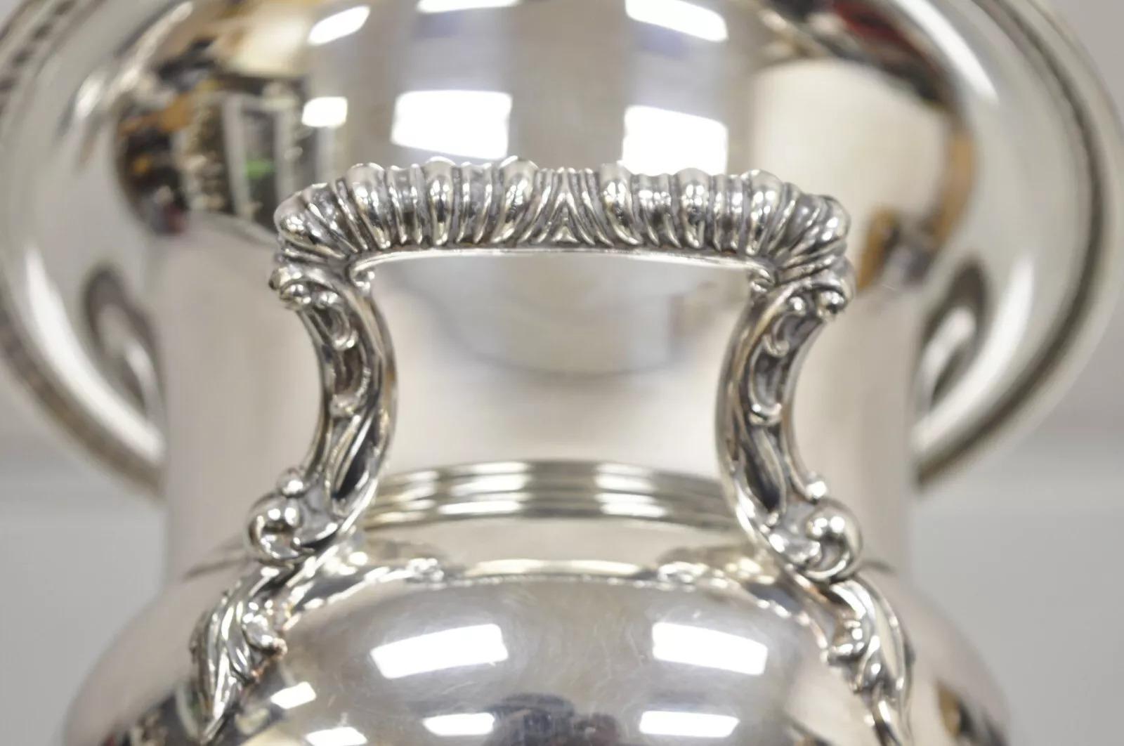Victorian WM Rogers Silver Plated Twin Handle Trophy Cup Champagne Chiller Ice Bucet For Sale