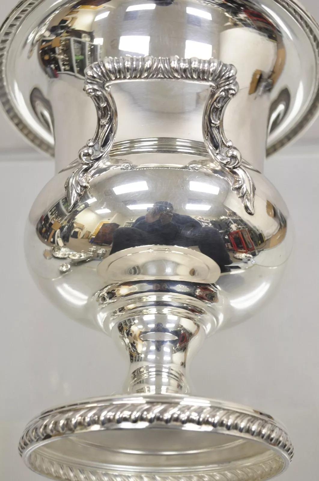 WM Rogers Silver Plated Twin Handle Trophy Cup Champagne Chiller Ice Bucet For Sale 2