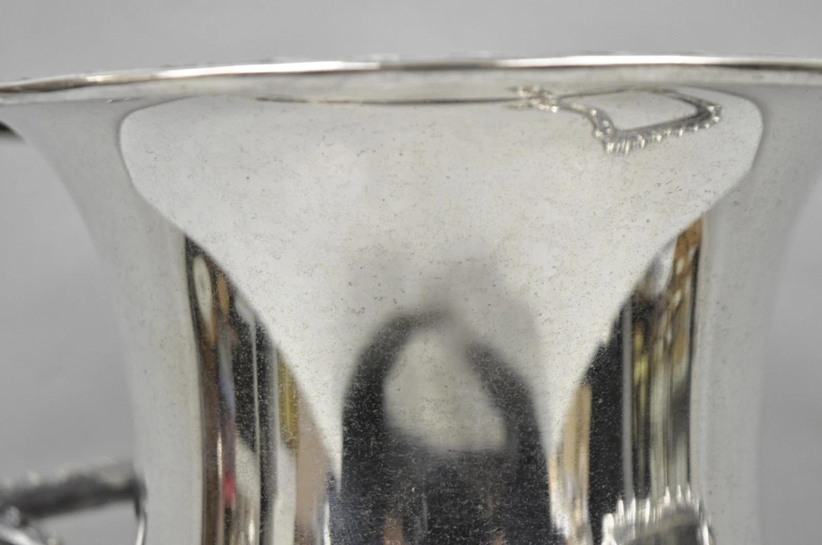 WM Rogers & Son 2051 Frühling Blume versilbert Trophäe Tasse Champagner Kühler im Angebot 2