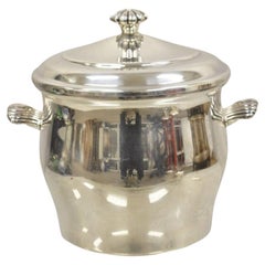 WM Rogers & Son Paul Revere 27 Cubitera con tapa plateada y forro de cristal