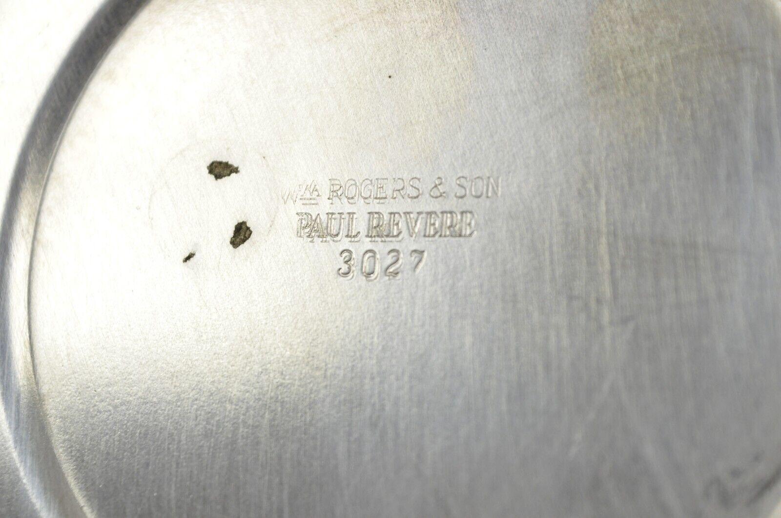 Seau à glace à couvercle en métal argenté 3027 avec revêtement en verre WM Rogers & Son Paul Revere en vente 3