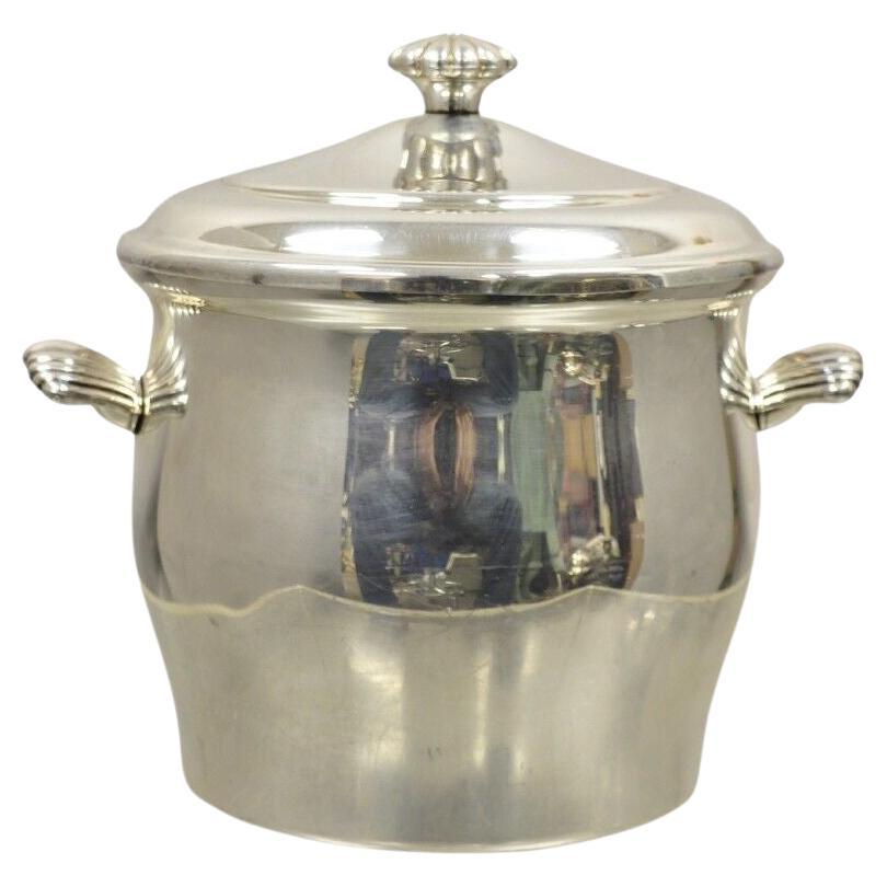 WM Rogers & Son Paul Revere 3027 Silver Plate Lidded Ice Bucket with Glass Liner