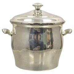 Retro WM Rogers & Son Paul Revere 3027 Silver Plate Lidded Ice Bucket with Glass Liner