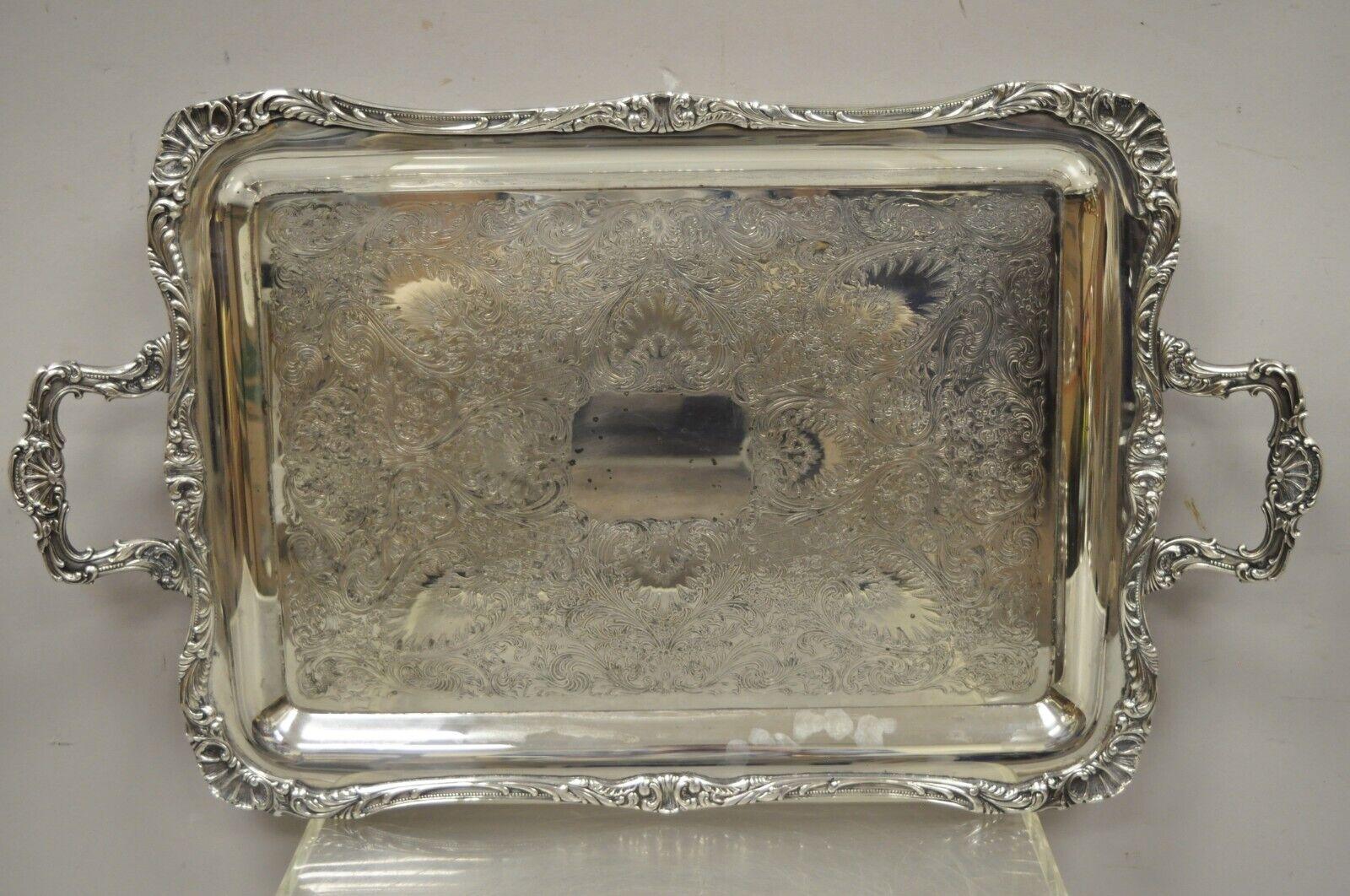 WM Rogers & Sons Spring Flowers 2091 Silver Plated Platter Serving Tray 1