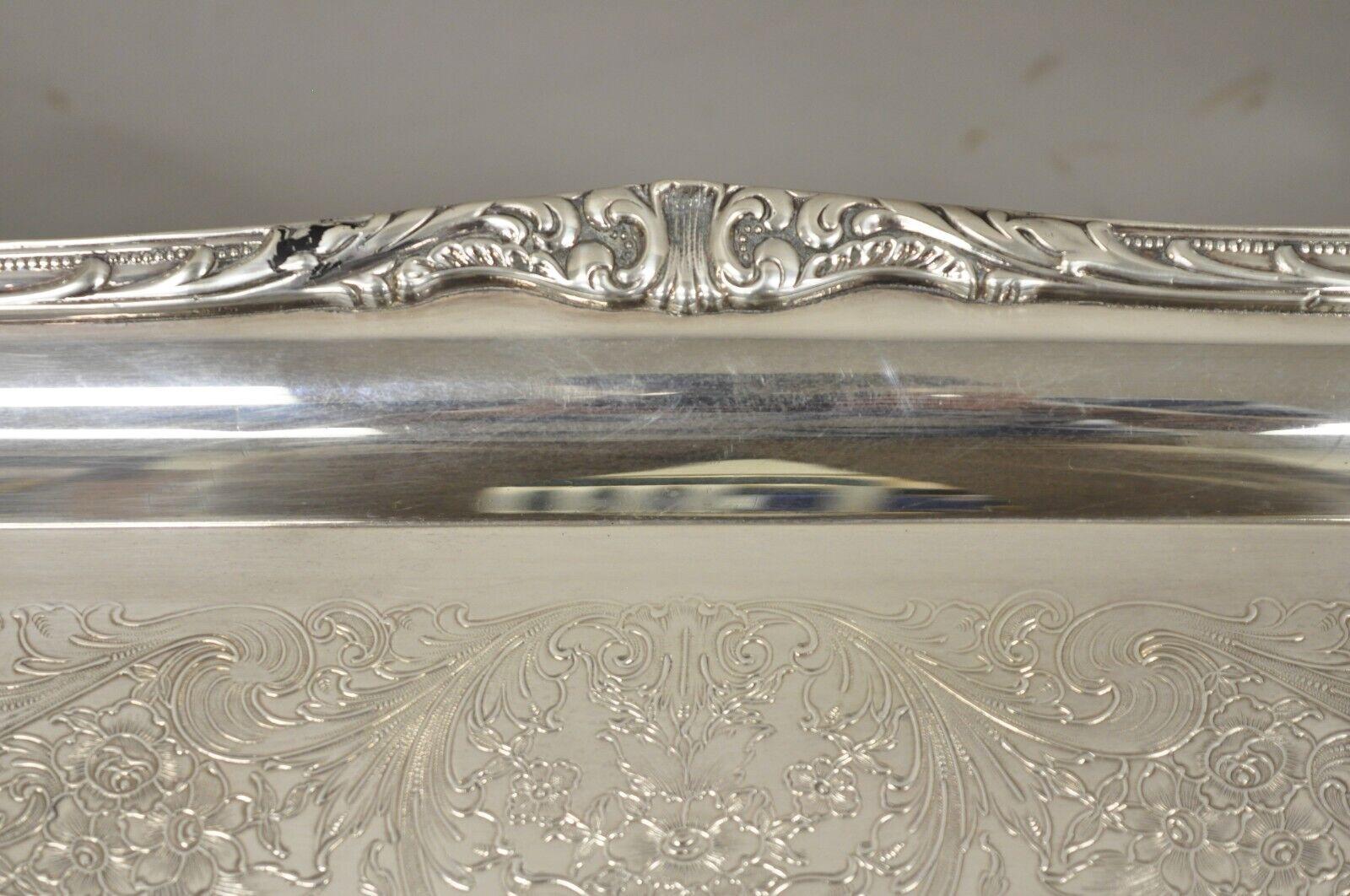 Regency WM Rogers & Sons Spring Flowers 2092 Silver Plated Platter Serving Tray For Sale