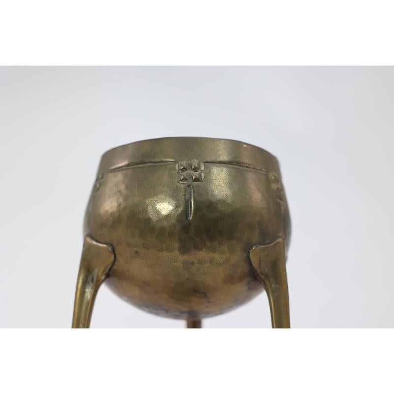 Brass WMF. A hand beaten brass chalice, the bowl raised on three organic supports. For Sale