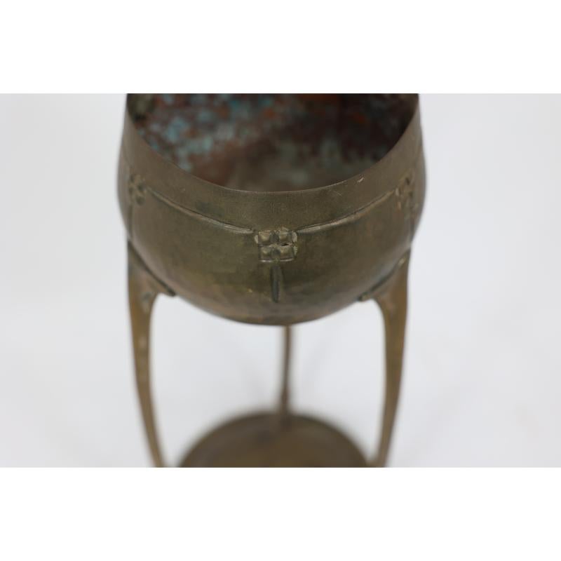 WMF. A hand beaten brass chalice, the bowl raised on three organic supports. For Sale 1