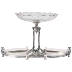 WMF Art Deco Centerpiece Silver Plated with Crystal