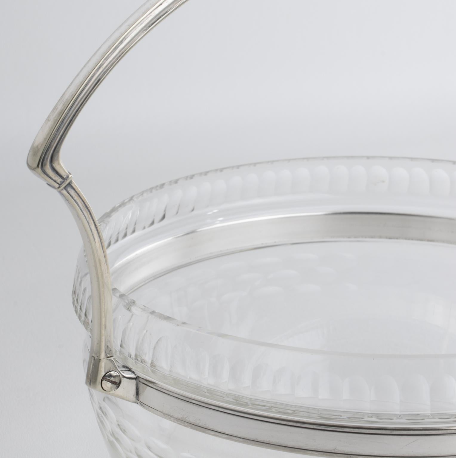 WMF Art Deco in cristallo e placca d'argento Caviar Bowl Dish Chiller Server circa 1930 in vendita 3