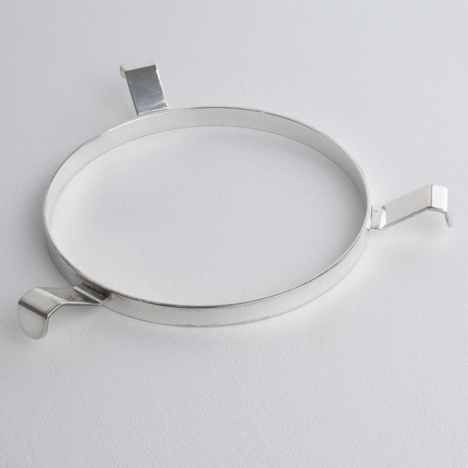 WMF Art Deco in cristallo e placca d'argento Caviar Bowl Dish Chiller Server circa 1930 in vendita 5