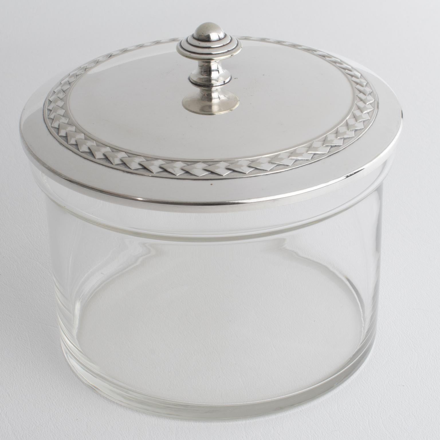 WMF Art Deco in cristallo e placca d'argento Caviar Bowl Dish Chiller Server circa 1930 in vendita 7