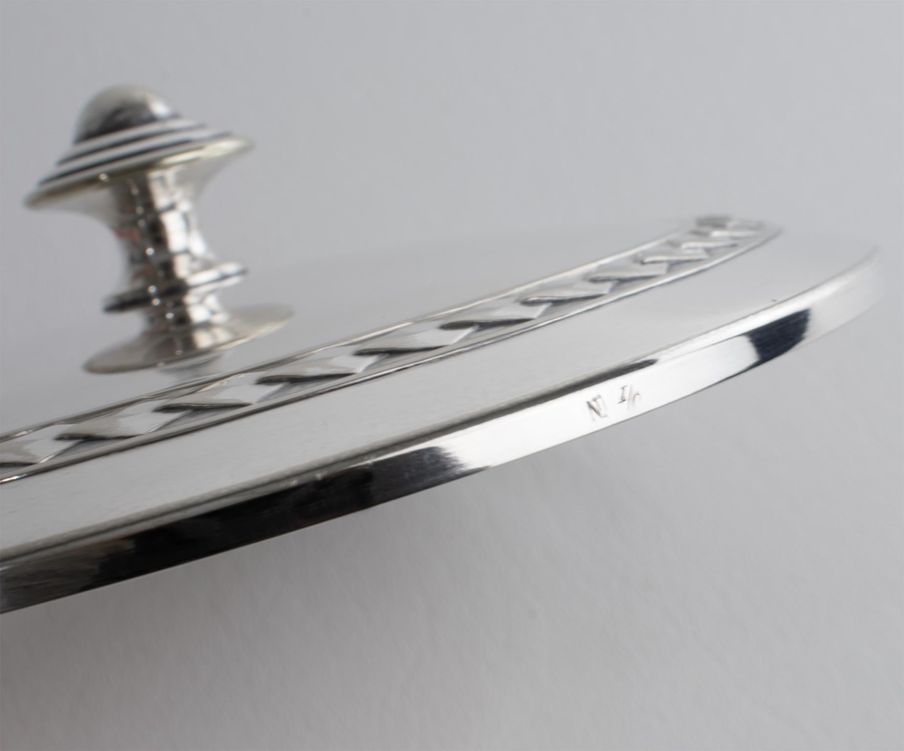 WMF Art Deco in cristallo e placca d'argento Caviar Bowl Dish Chiller Server circa 1930 in vendita 10