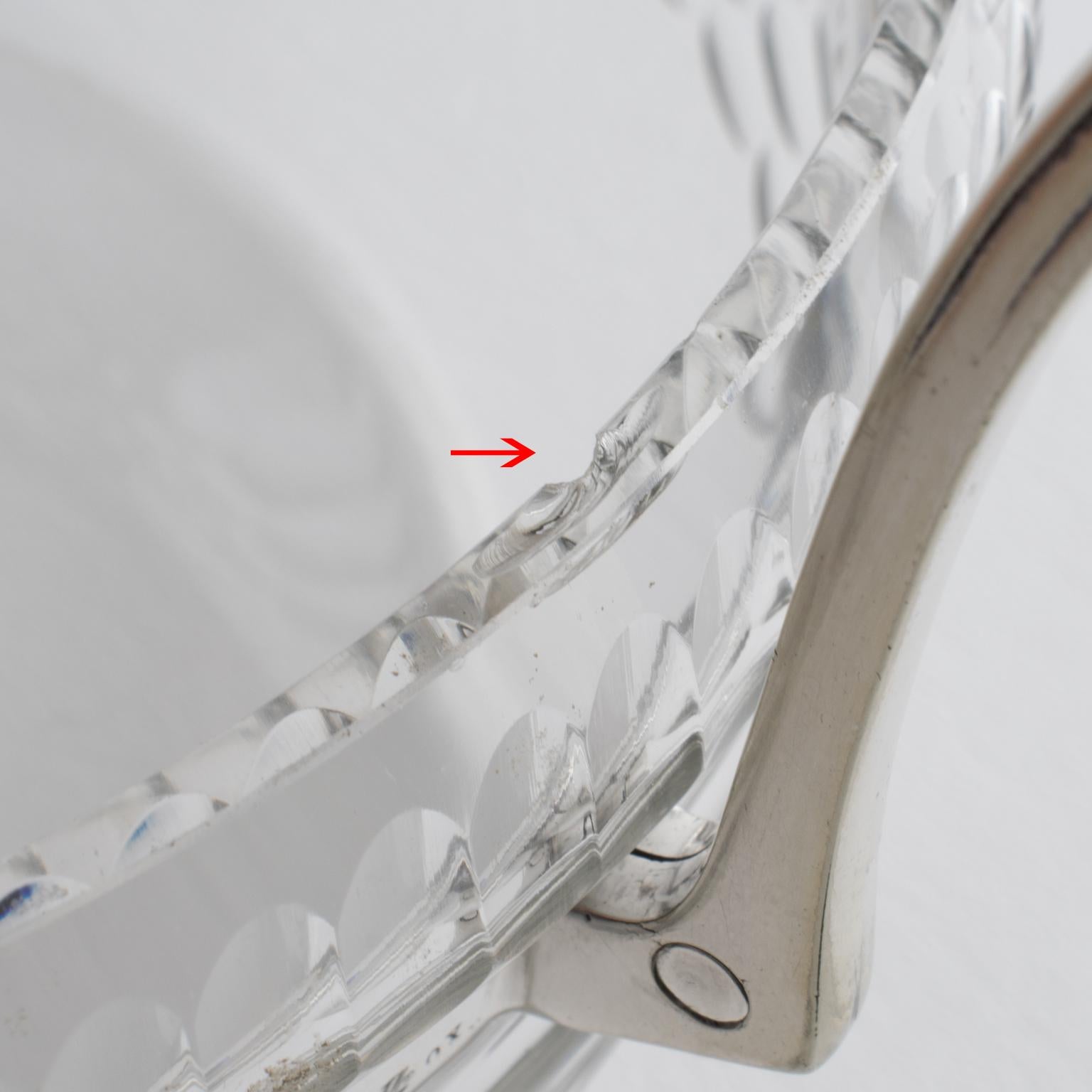 WMF Art Deco in cristallo e placca d'argento Caviar Bowl Dish Chiller Server circa 1930 in vendita 11