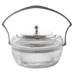 WMF Art Deco Crystal and Silver Plate Caviar Bowl Dish Chiller Server circa 1930