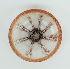 WMF art deco ikora glass BOWL karl wiedmann 1930s orange and dark red