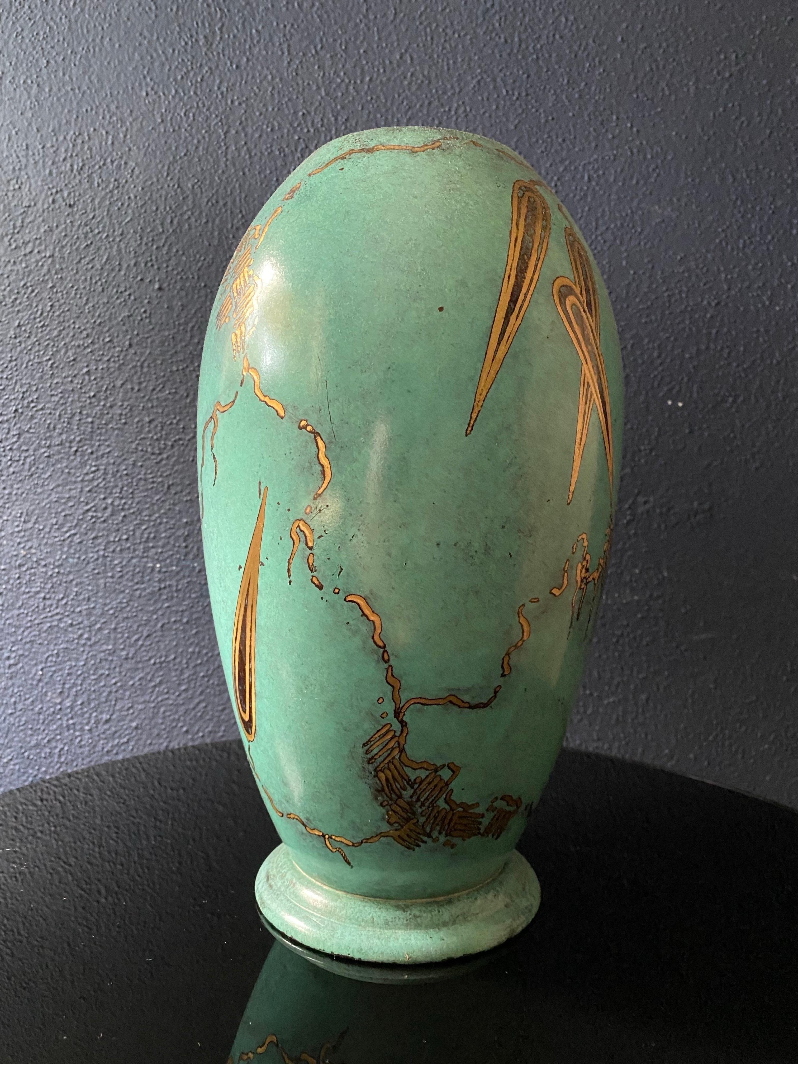 Laiton Vase Ikora de la WMF, Paul Haustein, Allemagne  1930's en vente