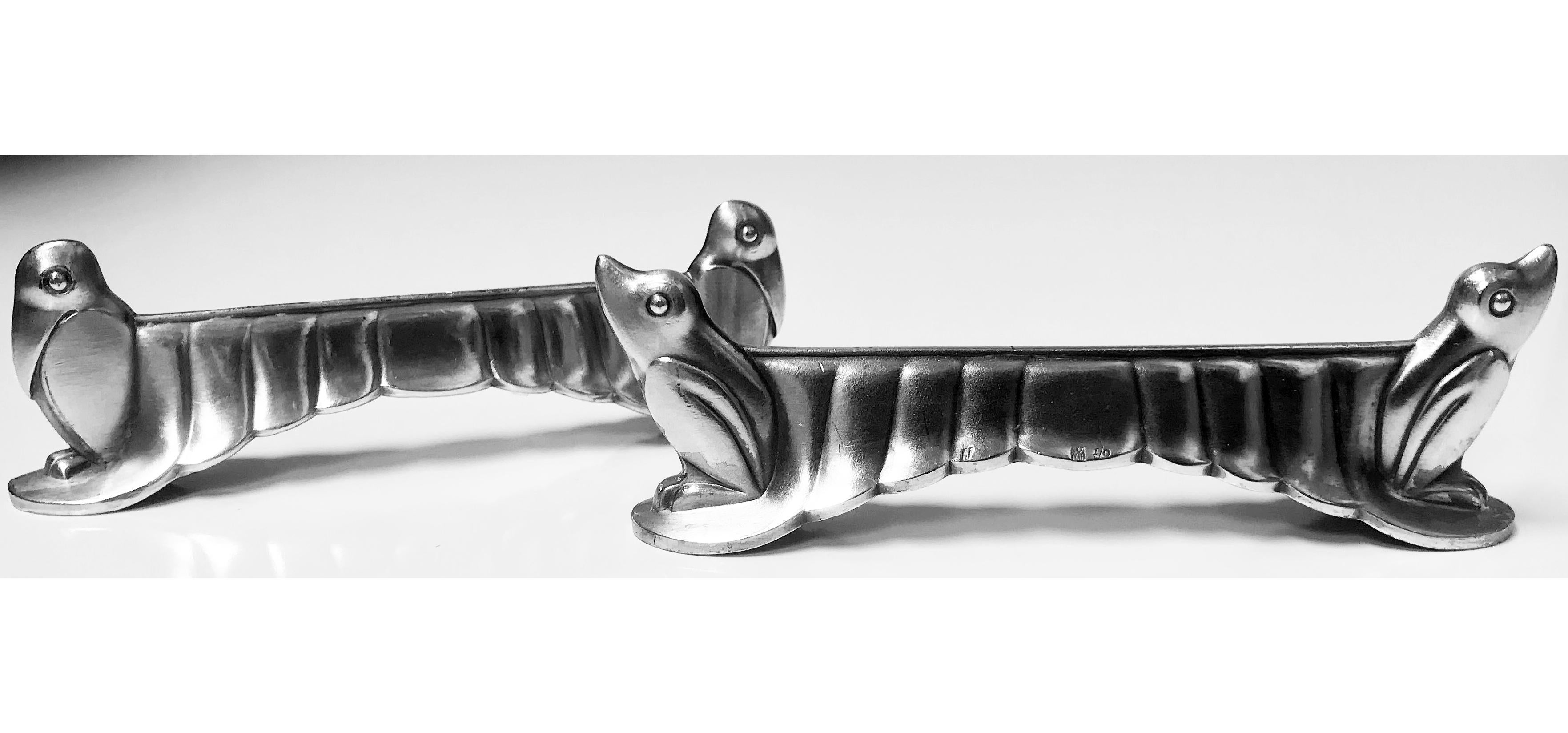 WMF Art Deco Set Animal Knife Rests, Germany, circa 1920 In Good Condition In Toronto, Ontario