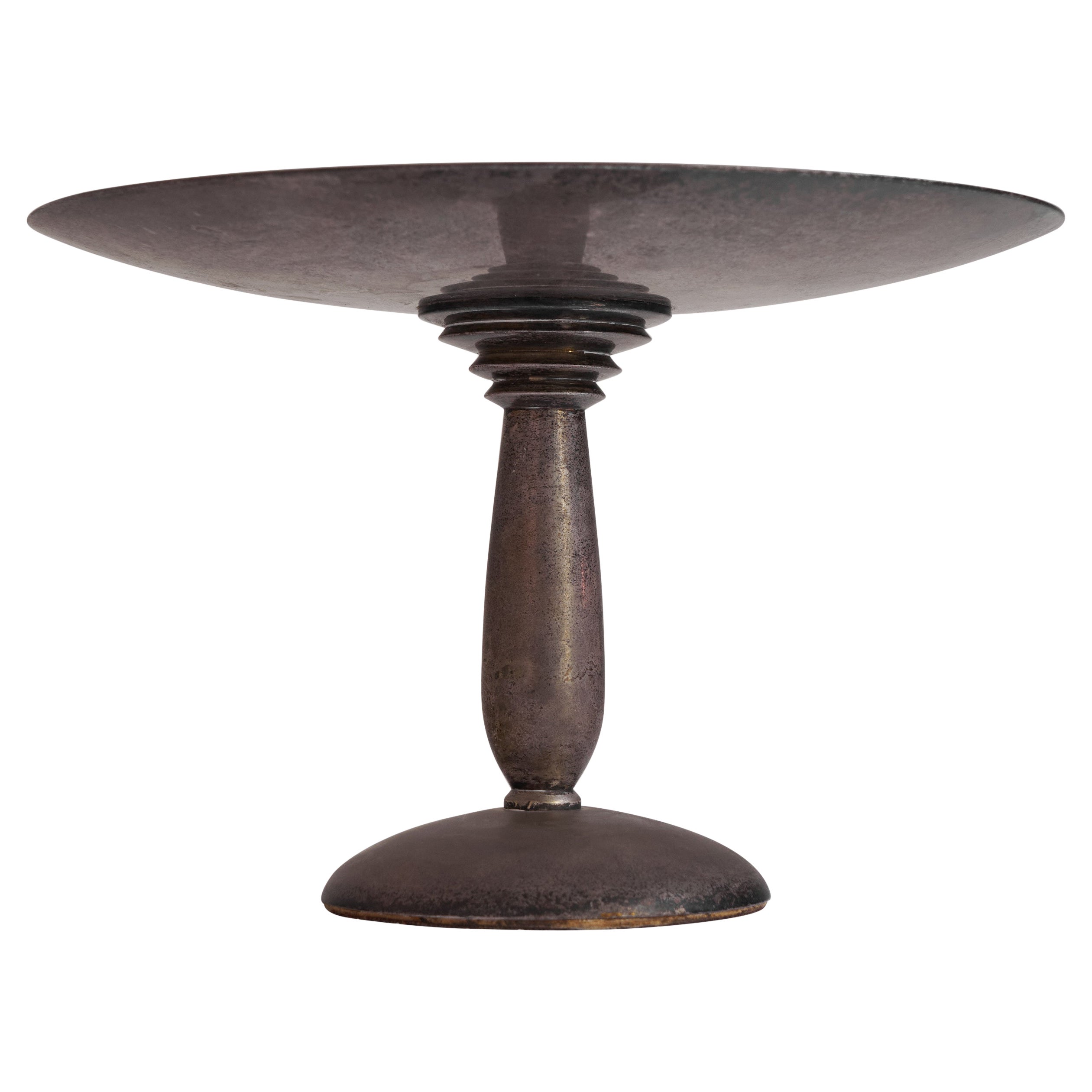 WMF Tazza Art Deco in argento patinato