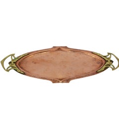 WMF Art Nouveau Brass and Copper Tray with Celtic Style Details