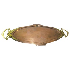 WMF Art Nouveau Brass and Copper Tray with Celtic Style Details