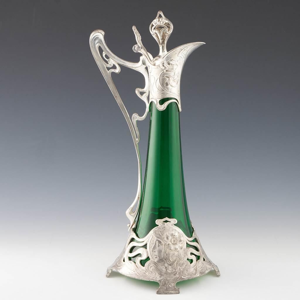 WMF Art Nouveau Claret Jug c1900 In Good Condition In Tunbridge Wells, GB
