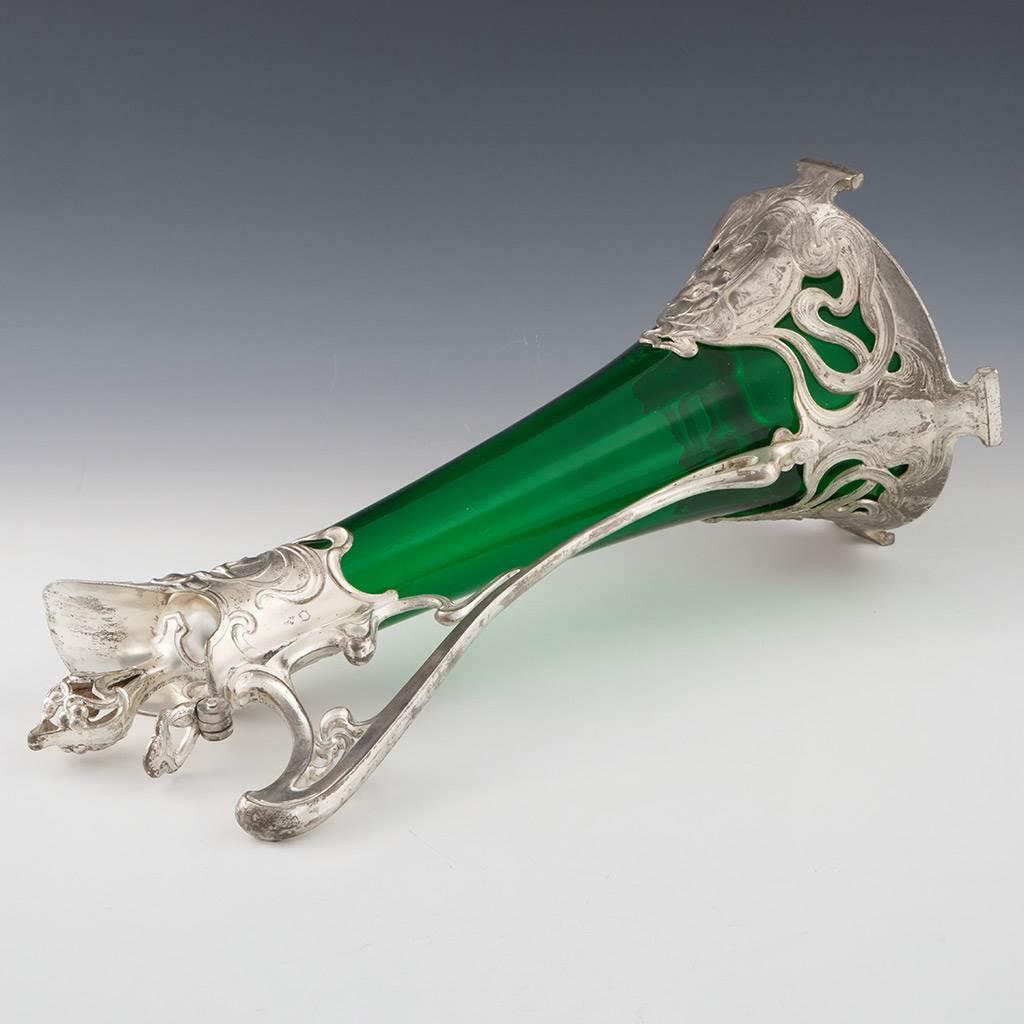 Blown Glass WMF Art Nouveau Claret Jug c1900 For Sale