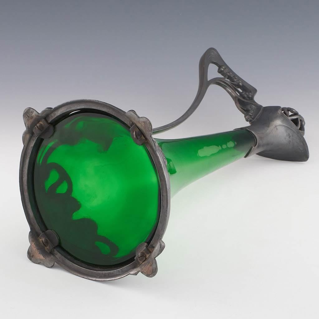 Glass WMF Art Nouveau Claret Jug c1905 For Sale