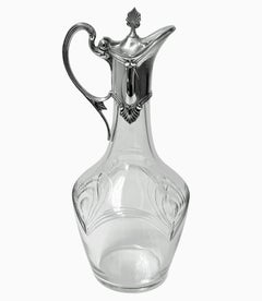 WMF Art Nouveau Cut Glass and Silverplate Liqueur Set C.1900