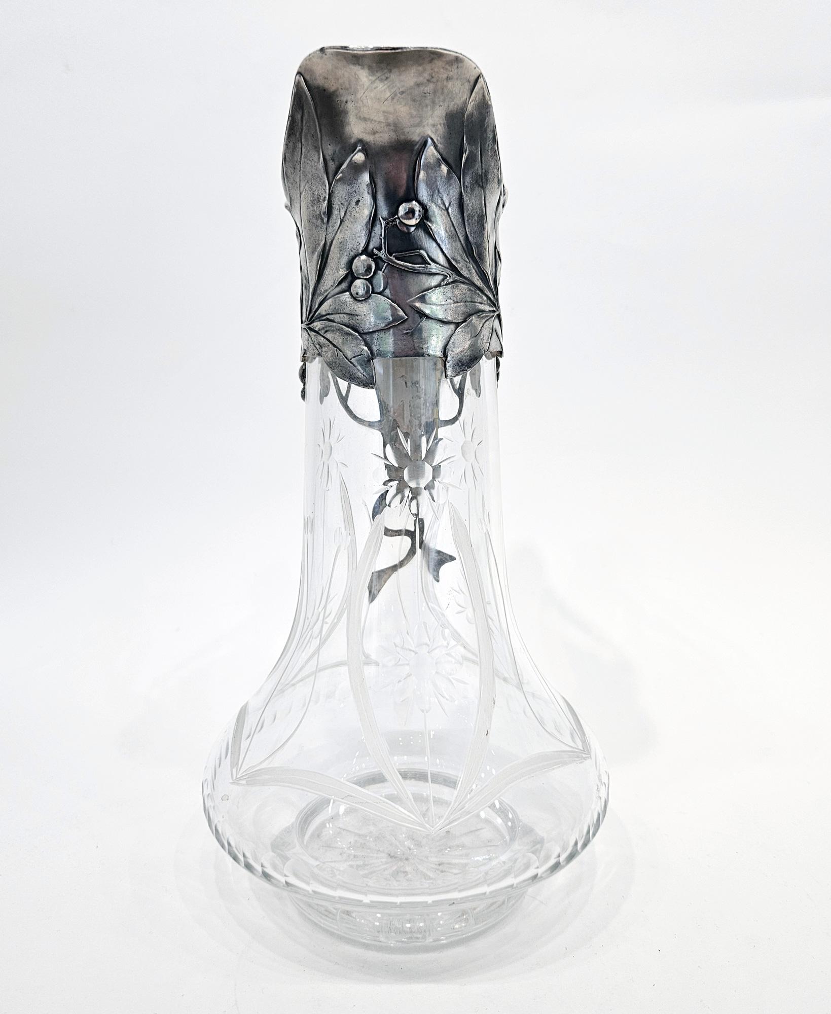 Carafe à vin Art Nouveau WMF avec poignée sirène, Allemagne, vers 1901 en vente 12