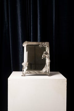 Espejo de tocador figurativo Art Nouveau WMF "Eco" Modelo 131 Plateado