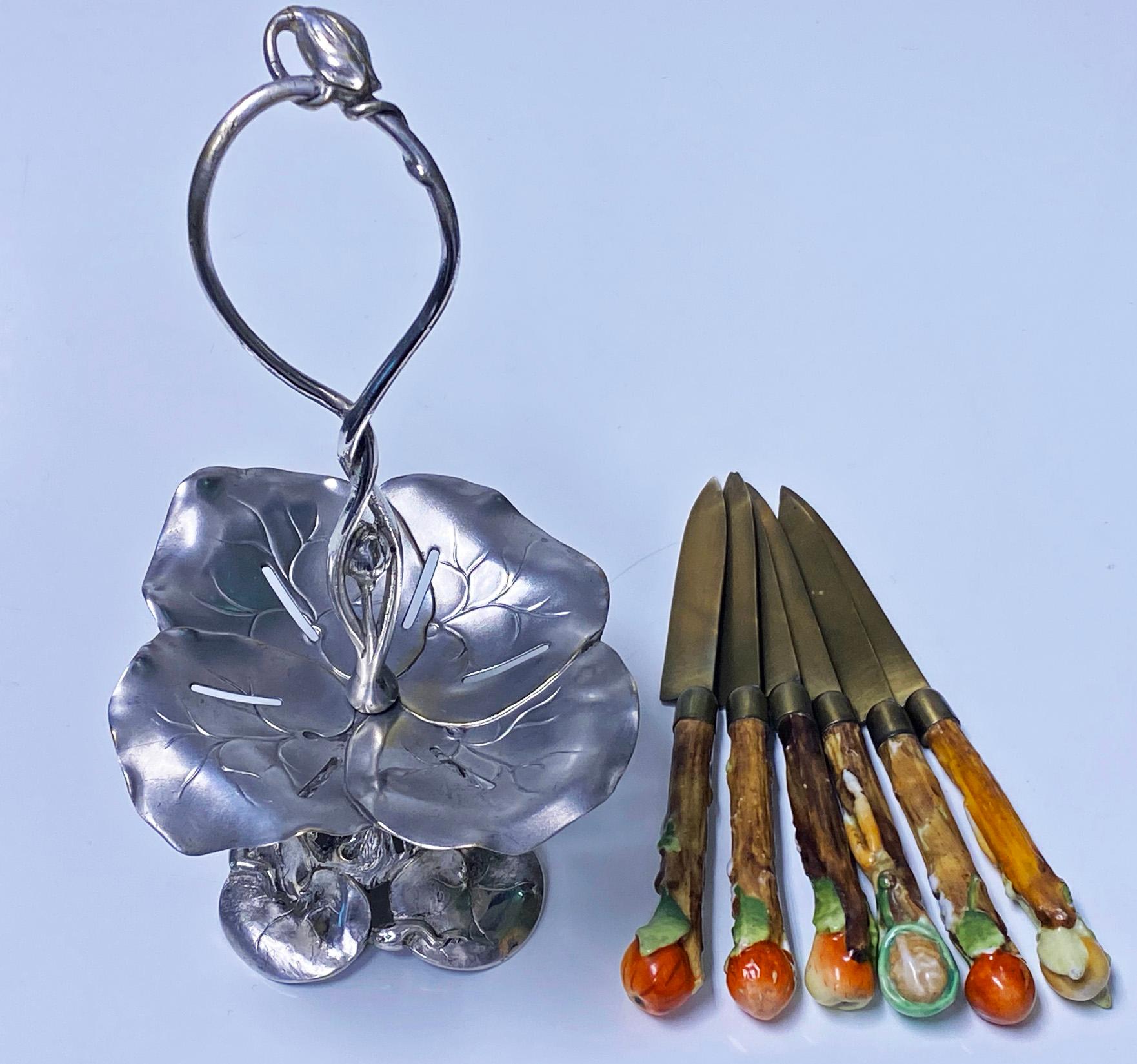 Pewter WMF Art Nouveau Fruit Knife Stand, Germany, circa 1900