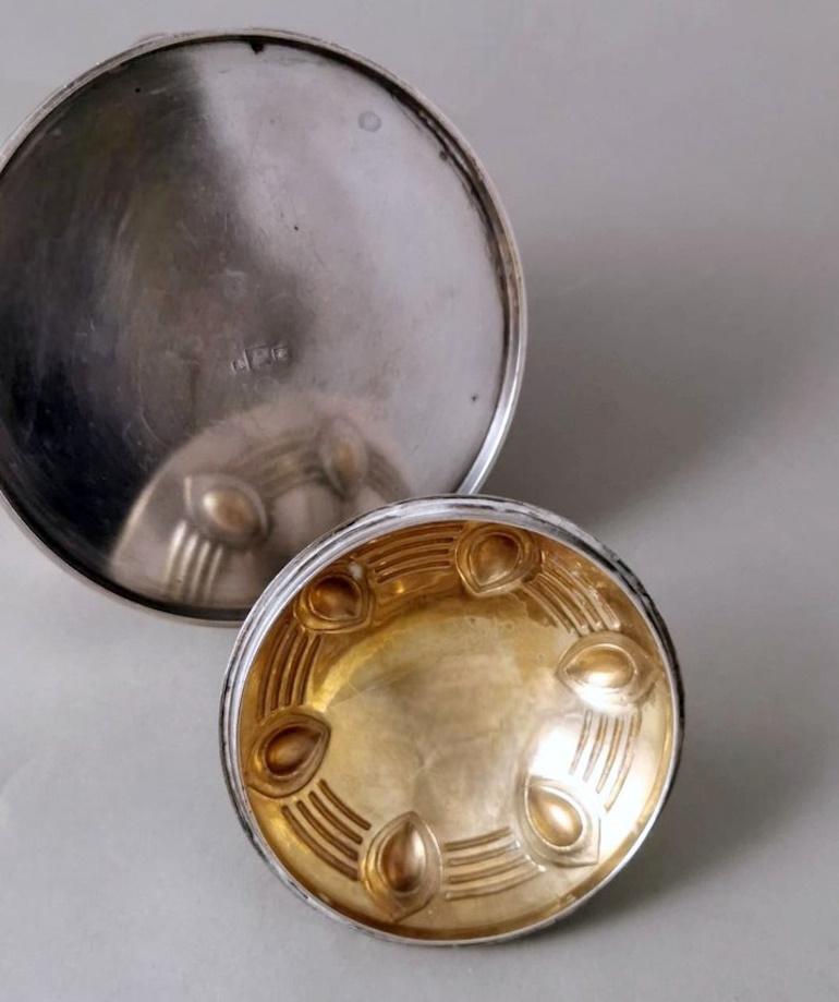WMF Art Nouveau German Silver-Plated Metal Sugar Bowl. For Sale 5