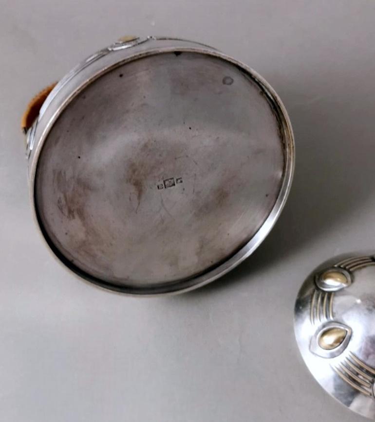 WMF Art Nouveau German Silver-Plated Metal Sugar Bowl. For Sale 6