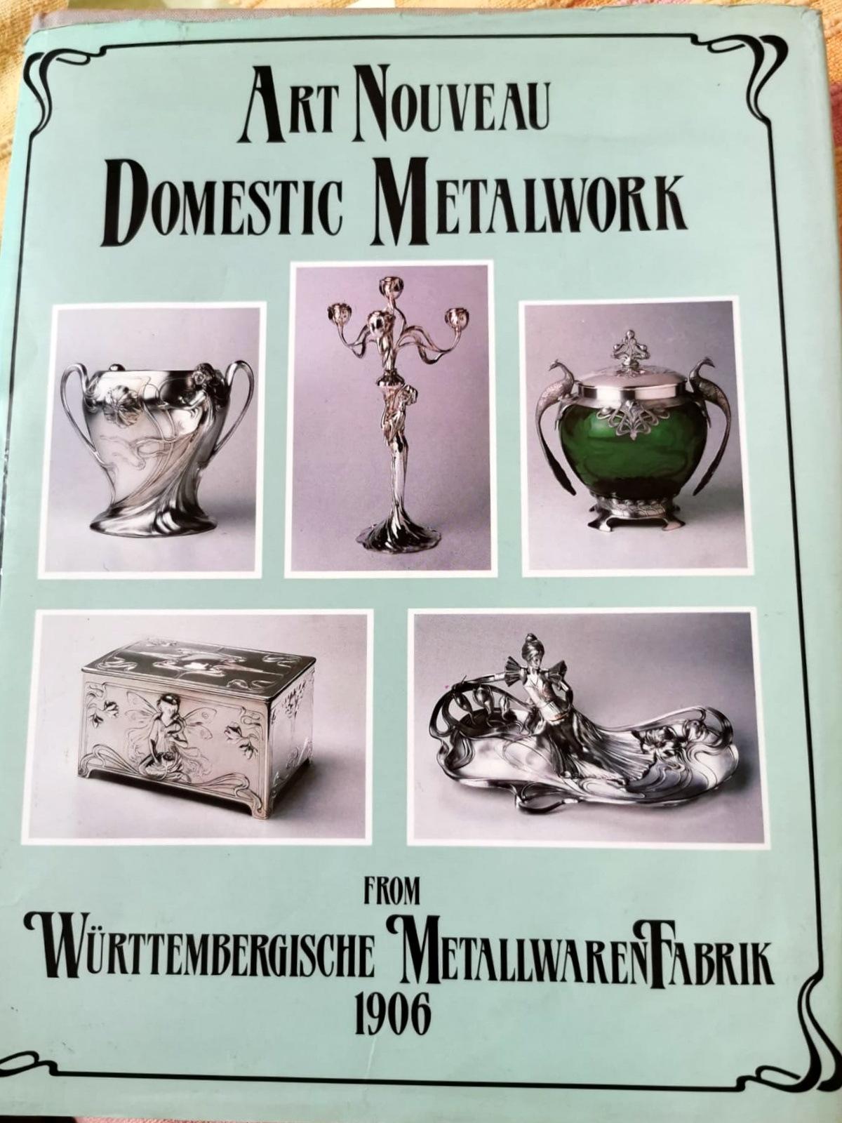 WMF Art Nouveau German Silver-Plated Metal Sugar Bowl. For Sale 11