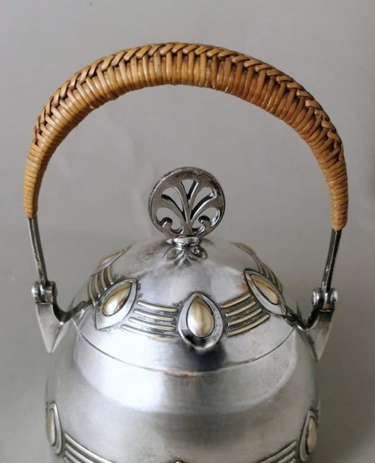 Silver Plate WMF Art Nouveau German Silver-Plated Metal Sugar Bowl. For Sale
