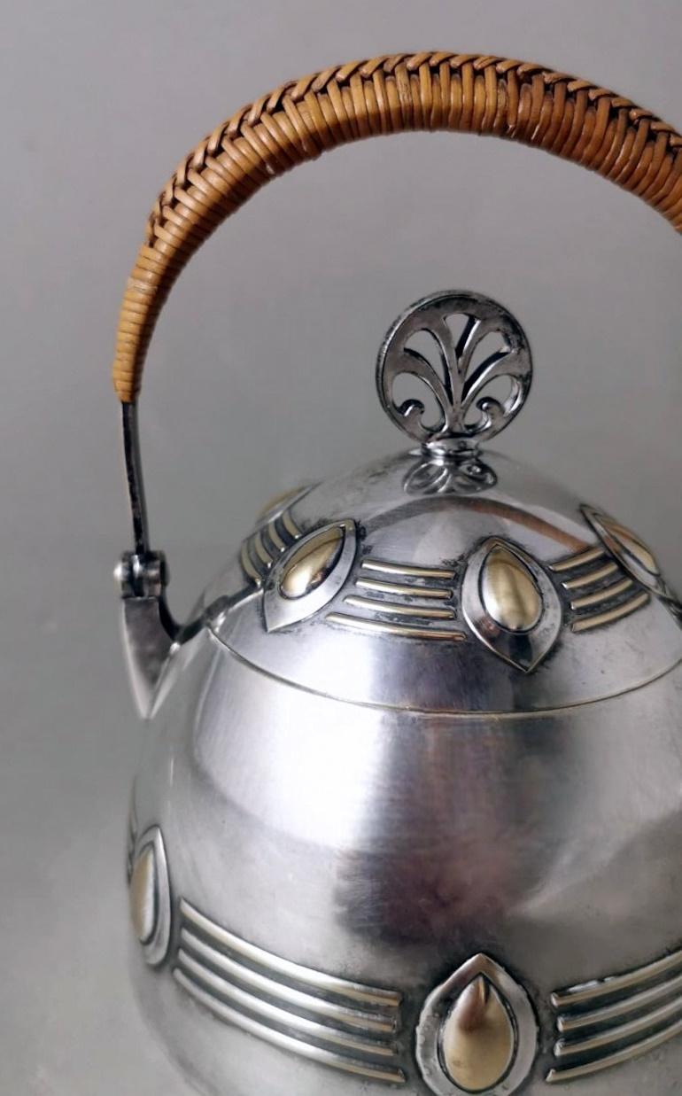 WMF Art Nouveau German Silver-Plated Metal Sugar Bowl. For Sale 1