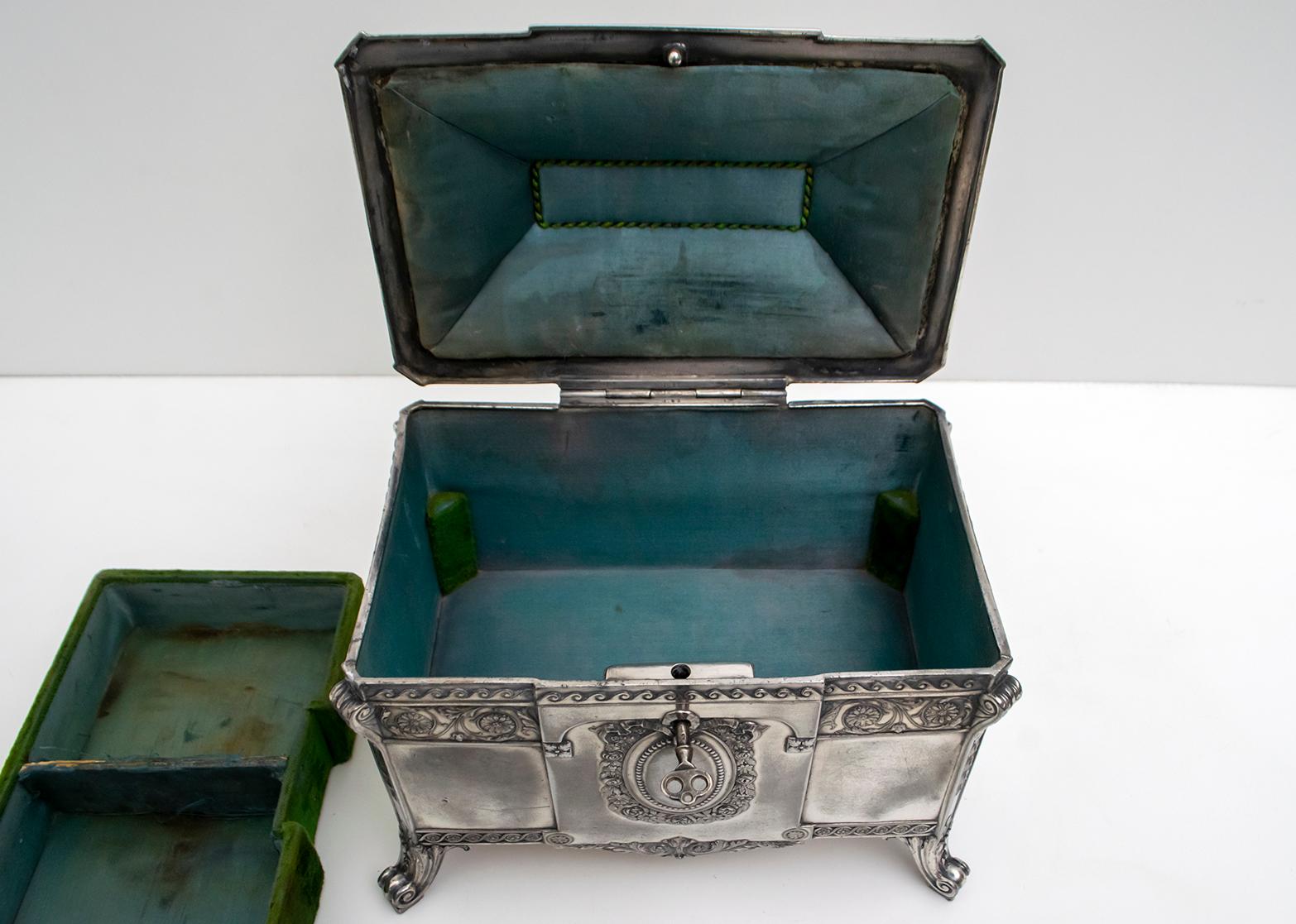 WMF Art Nouveau Germany Silver Plate Jewelery Box, 1900s For Sale 7