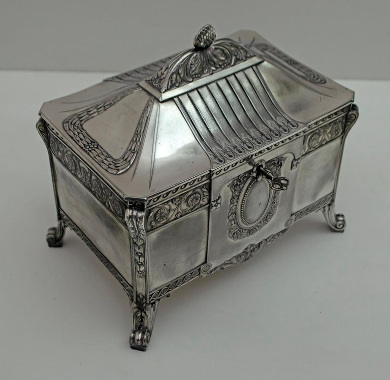 WMF Art Nouveau Germany Silver Plate Jewelery Box, 1900s For Sale 1