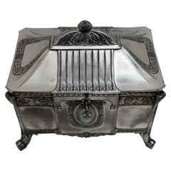 Antique WMF Art Nouveau Germany Silver Plate Jewelery Box, 1900s