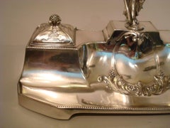 Art Nouveau sculpture desk Inkwell Stand, Figure of the Law and Justice  1900´s