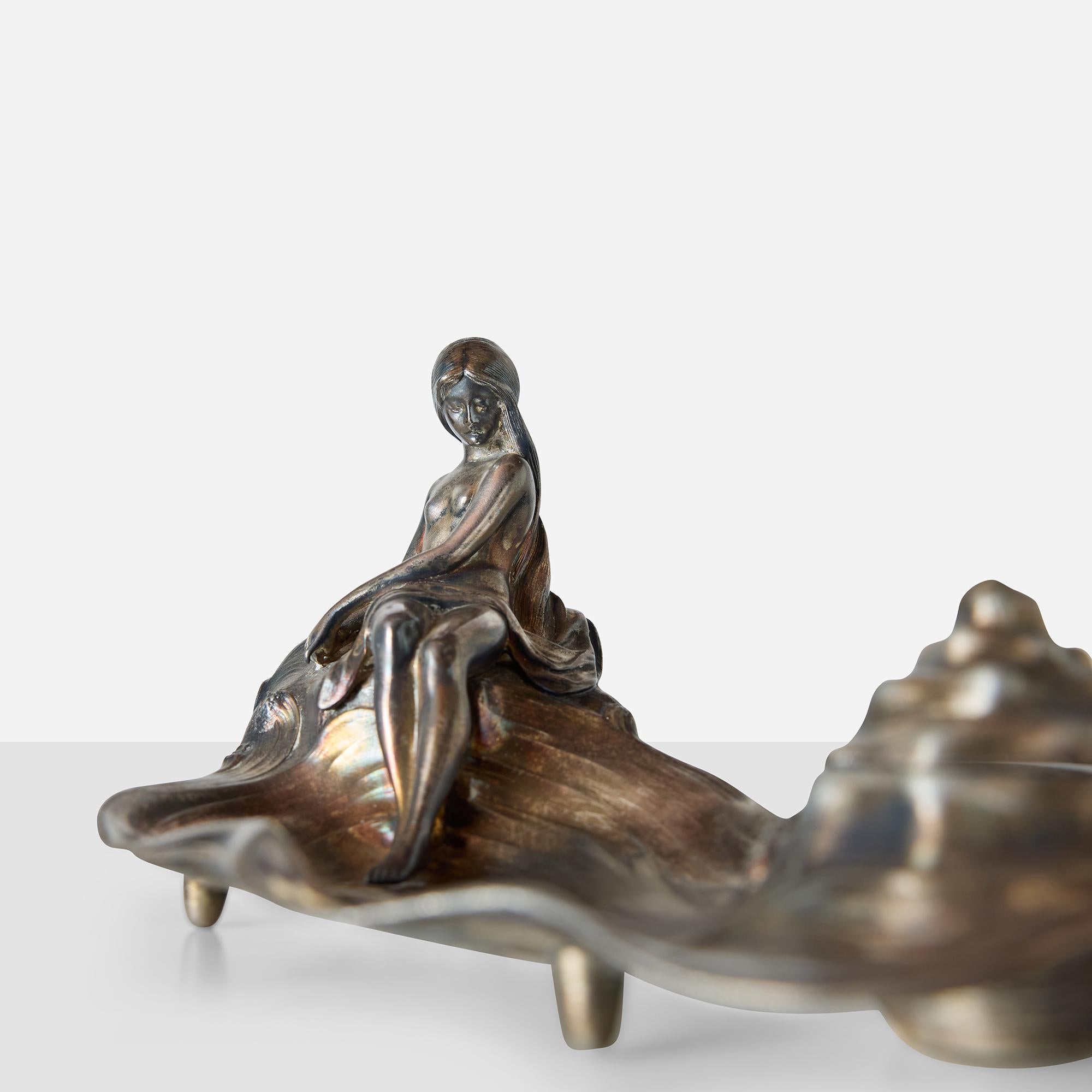 Calamaio WMF Art Nouveau con figura reclinata in vendita 3