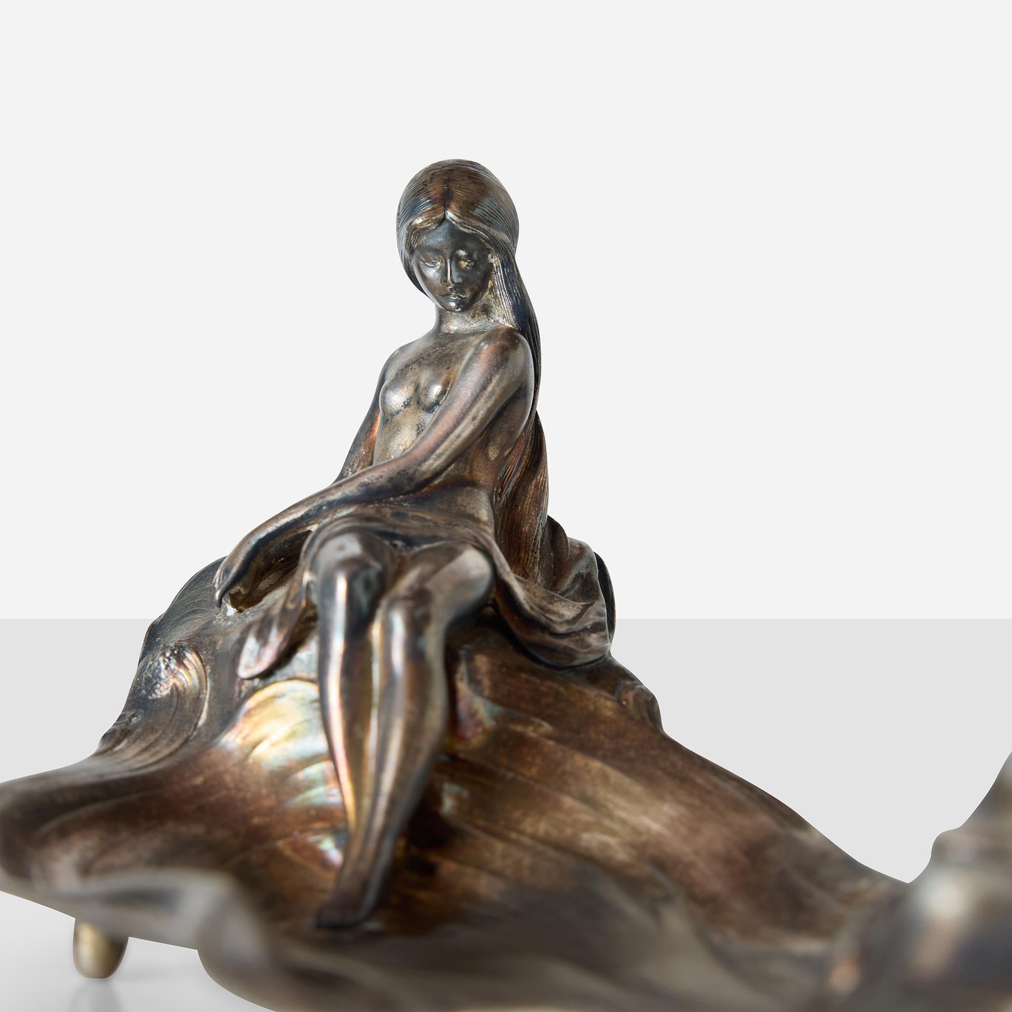 Calamaio WMF Art Nouveau con figura reclinata in vendita 4